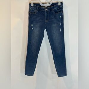 A2 Jeans The Georgia Skinny Dark Wash Distressed Jeans Juniors 9